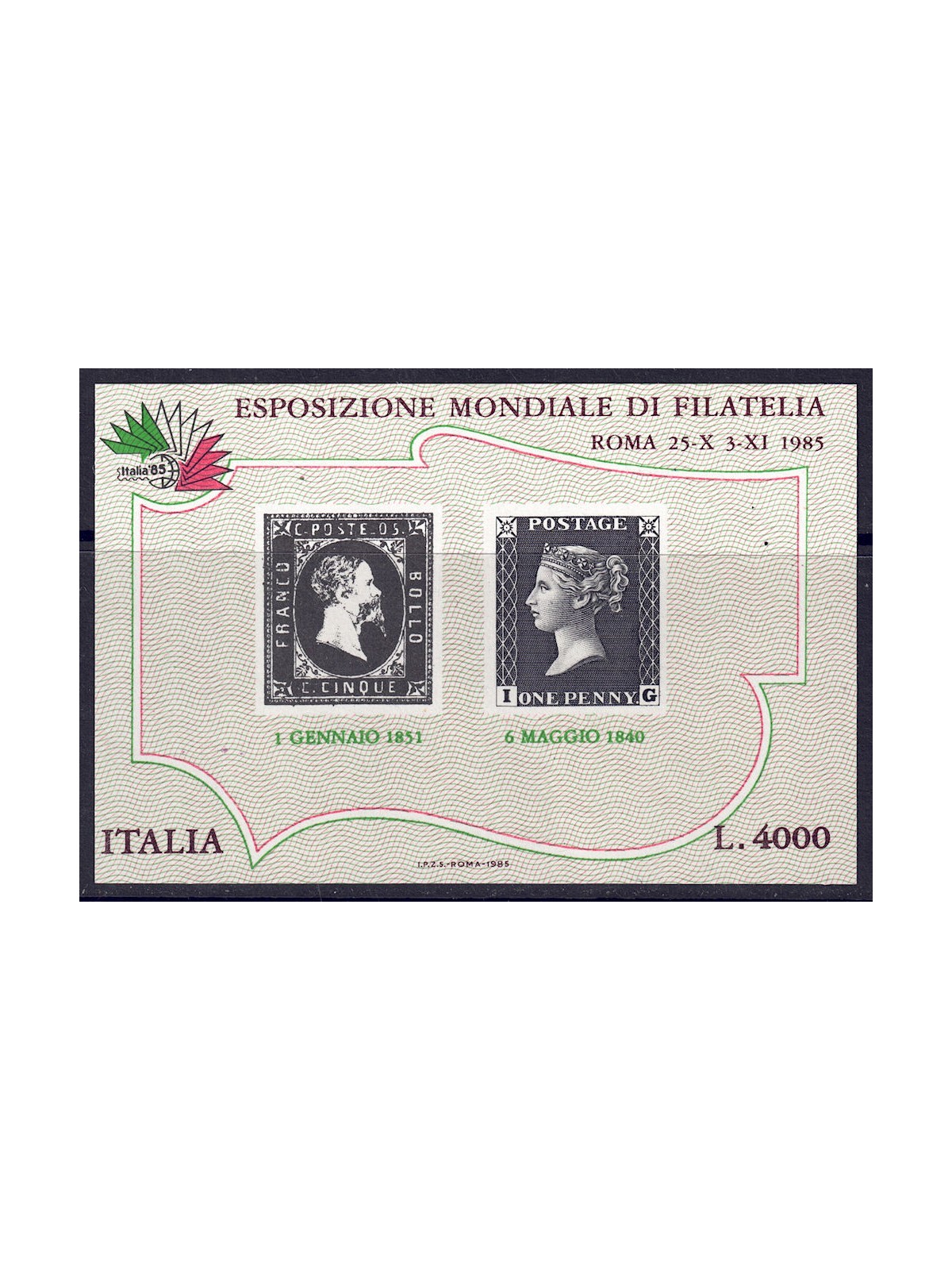 ITALY 1985 Penny Black s/s MNH**