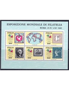 ITALY 1985 Stamps of the 5 Continents s/s MNH**
