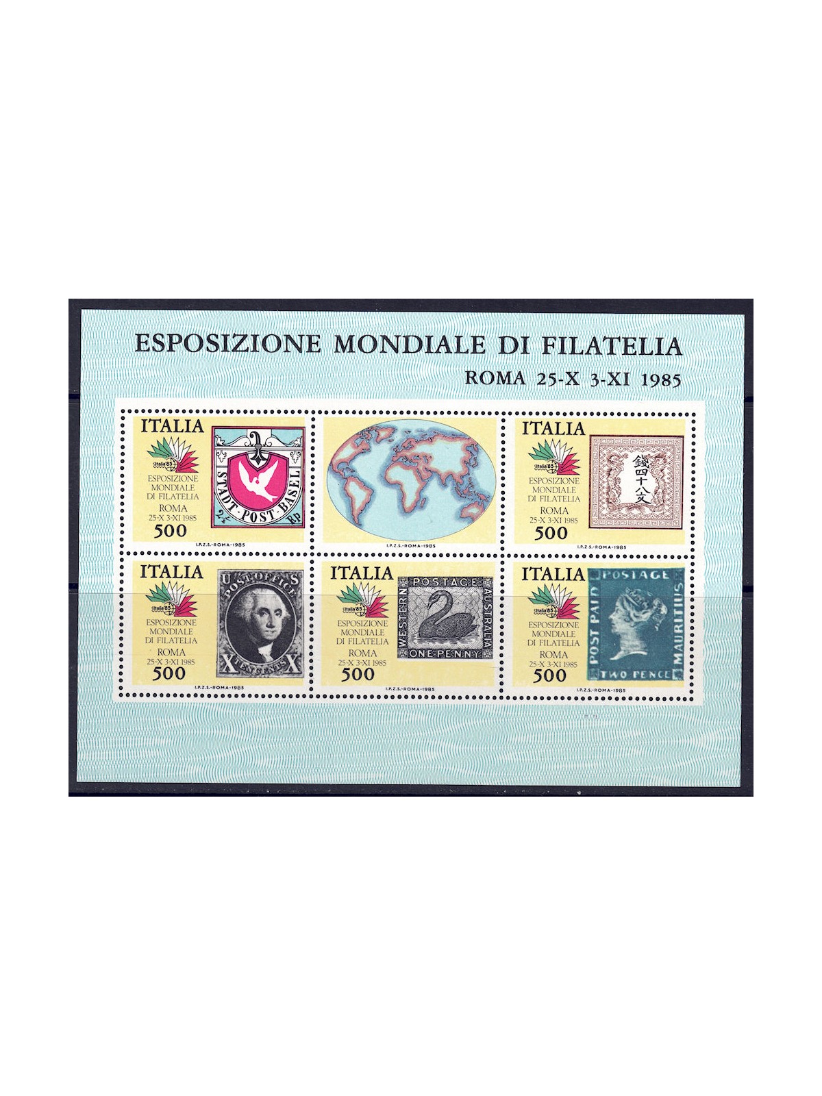 ITALIA 1985 Francobolli dei 5 Continenti BF MNH**