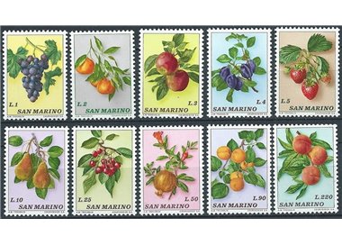 SAN MARINO 1973 Frutta 10v MNH**