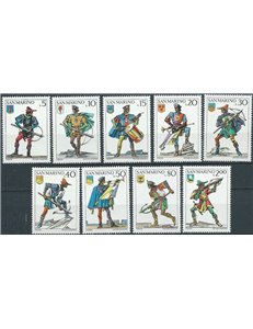 SAN MARINO 1973 Balestrieri 9v MNH**