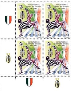 ITALY 2002 Juventus Italian champions in quartet MNH**