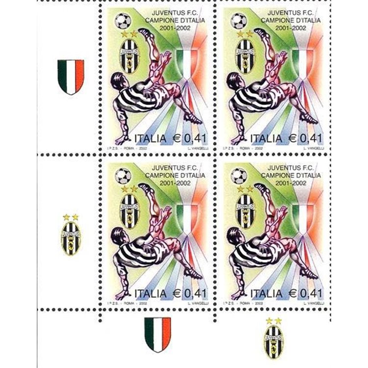 ITALY 2002 Juventus Italian champions in quartet MNH**