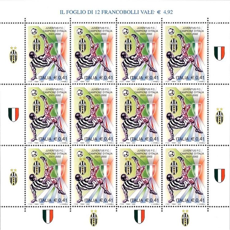 ITALIA 2002 Juventus campione d'Italia MF MNH**