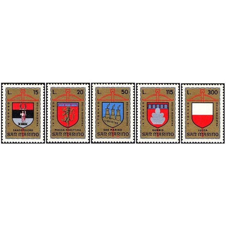 SAN MARINO 1974 Torneo della balestra 5v MNH**