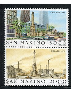 SAN MARINO 1986 Vedute di Chicago 2v MNH**