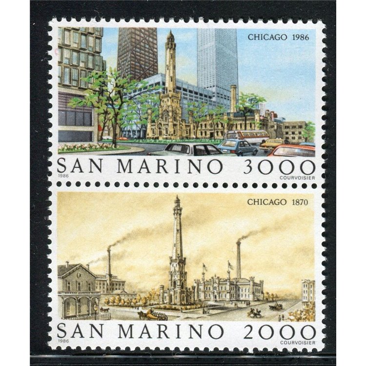 SAN MARINO 1986 Vedute di Chicago 2v MNH**