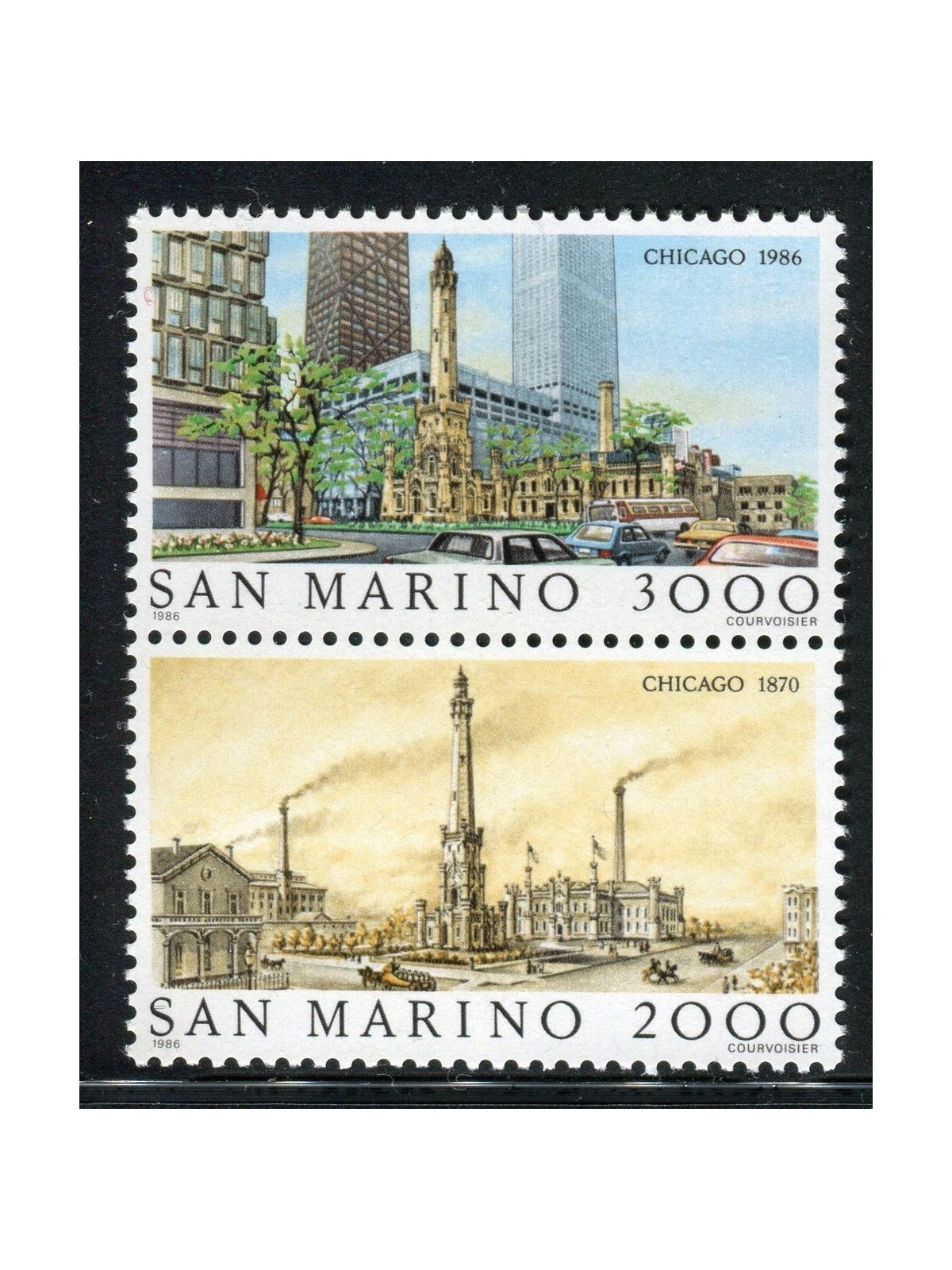 SAN MARINO 1986 Views of Chicago 2v MNH**