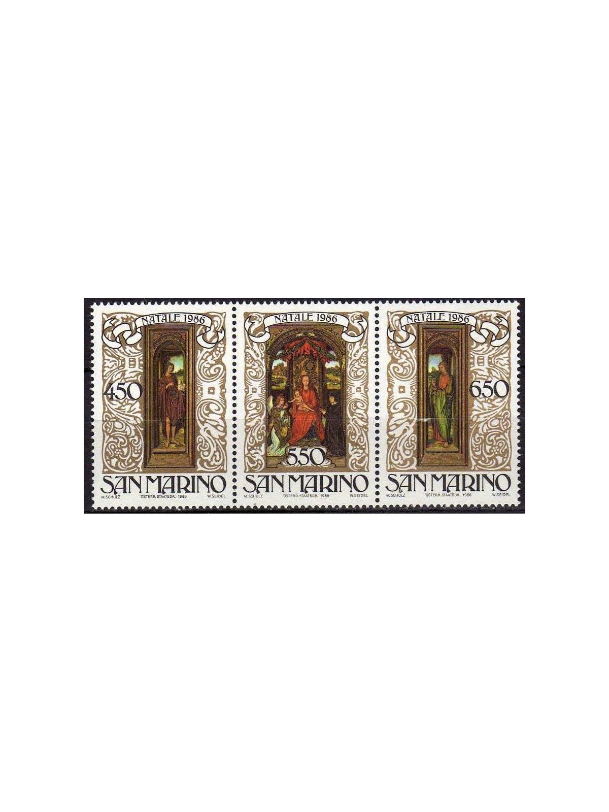 SAN MARINO 1986 Christmas 3v MNH**