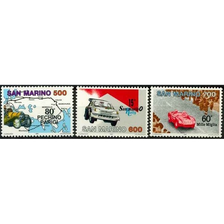 SAN MARINO 1987 Motor racing 3v MNH**
