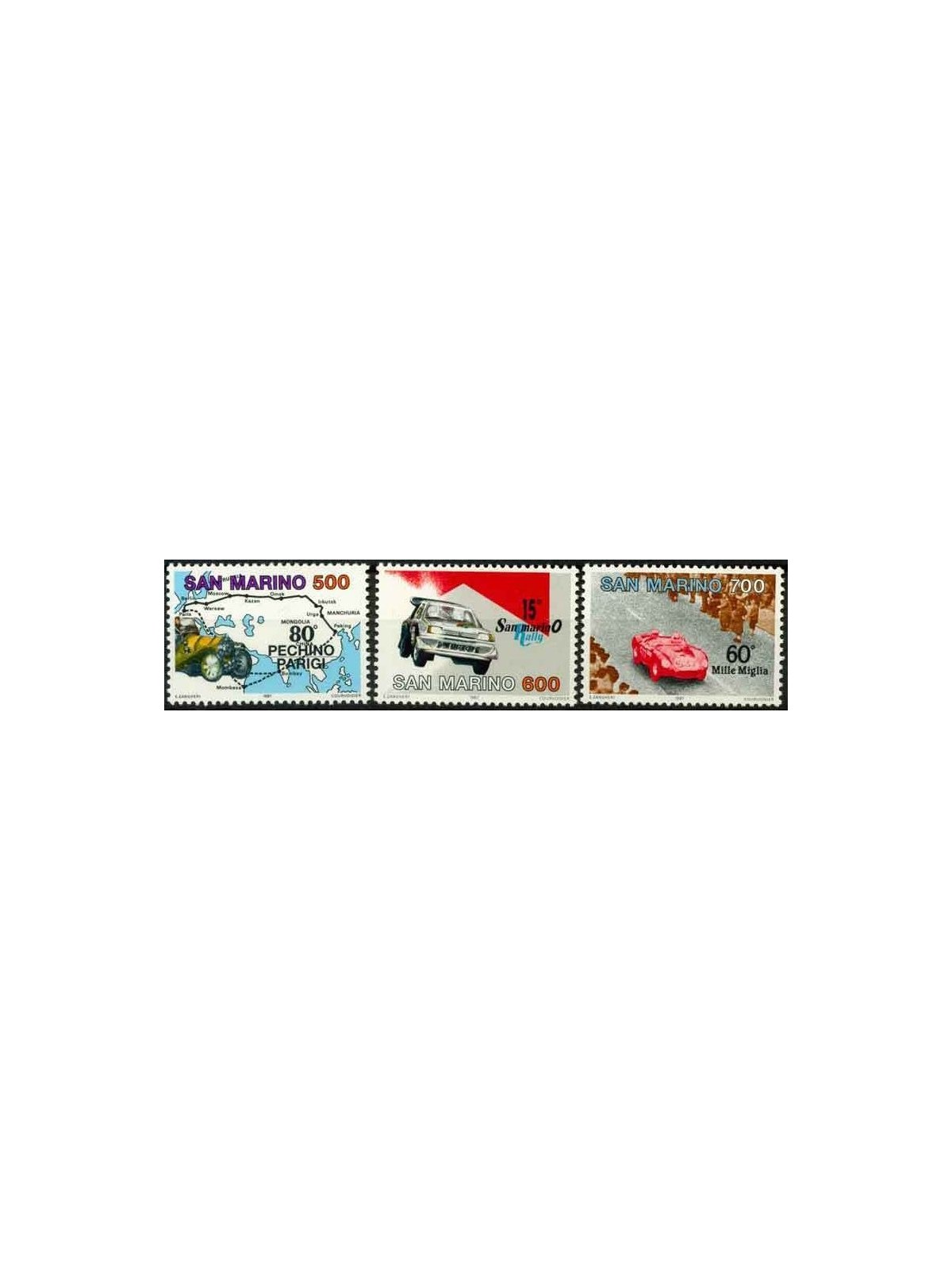 SAN MARINO 1987 Motor racing 3v MNH**
