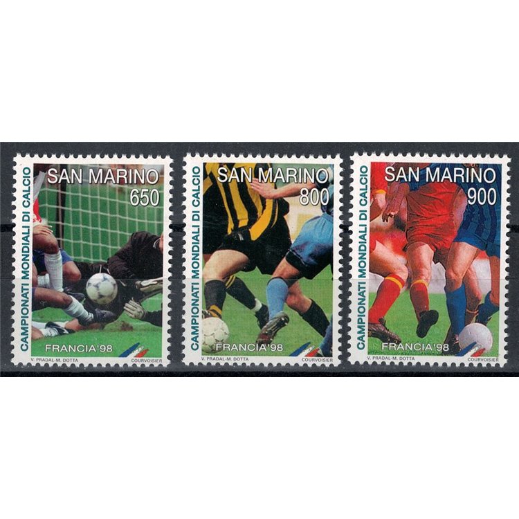 SAN MARINO 1998 World Football Championships 3v MNH**