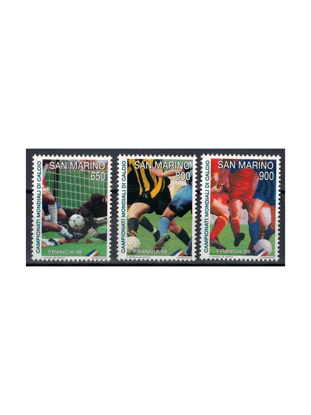 SAN MARINO 1998 World Football Championships 3v MNH**