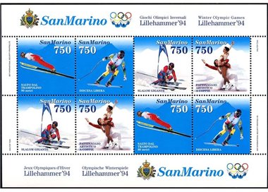 SAN MARINO 1994 Lillehammer, giochi olimpici invernali BF MNH**