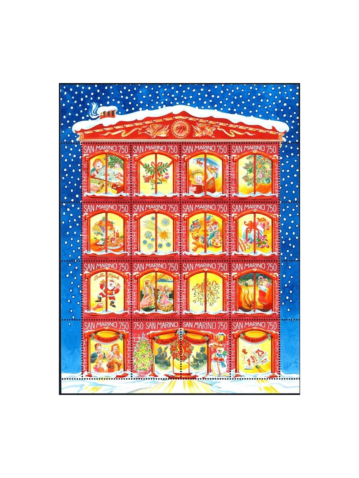 SAN MARINO 1996 Natale BF MNH**