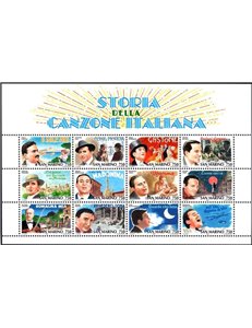 SAN MARINO 1996 Storia della canzone italiana BF MNH**