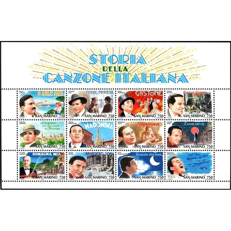 SAN MARINO 1996 Storia della canzone italiana BF MNH**