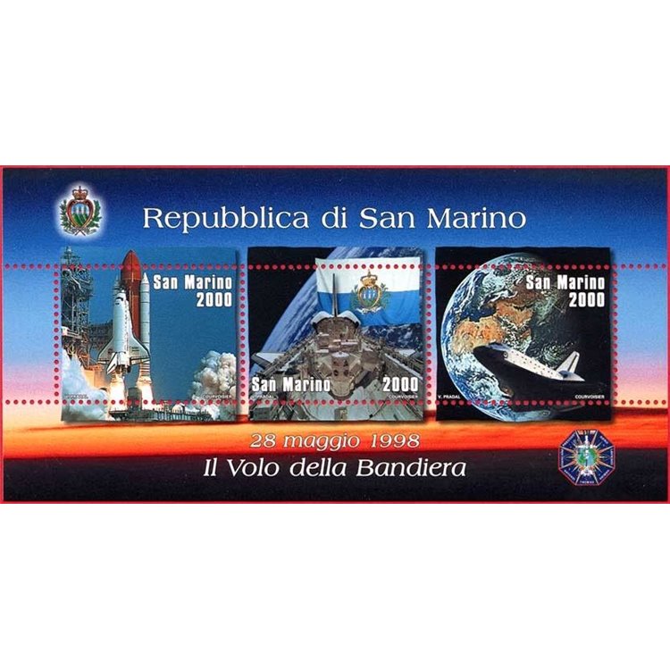 SAN MARINO 1998 The Flag in Space s/s MNH**