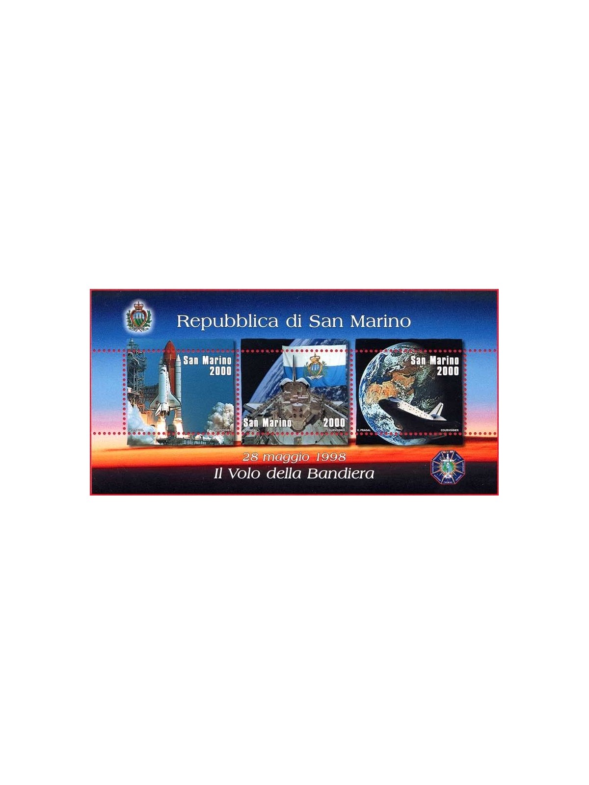 SAN MARINO 1998 The Flag in Space s/s MNH**