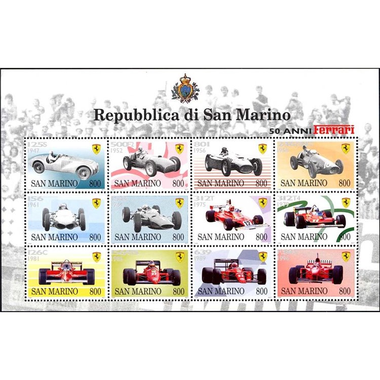 SAN MARINO 1998 50 anni di Ferrari BF MNH**