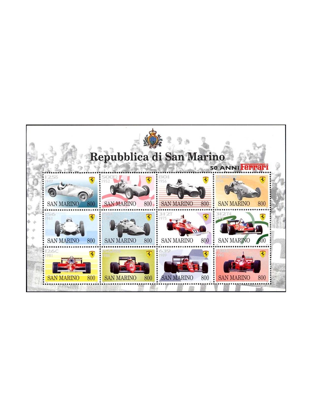 SAN MARINO 1998 50 anni di Ferrari BF MNH**