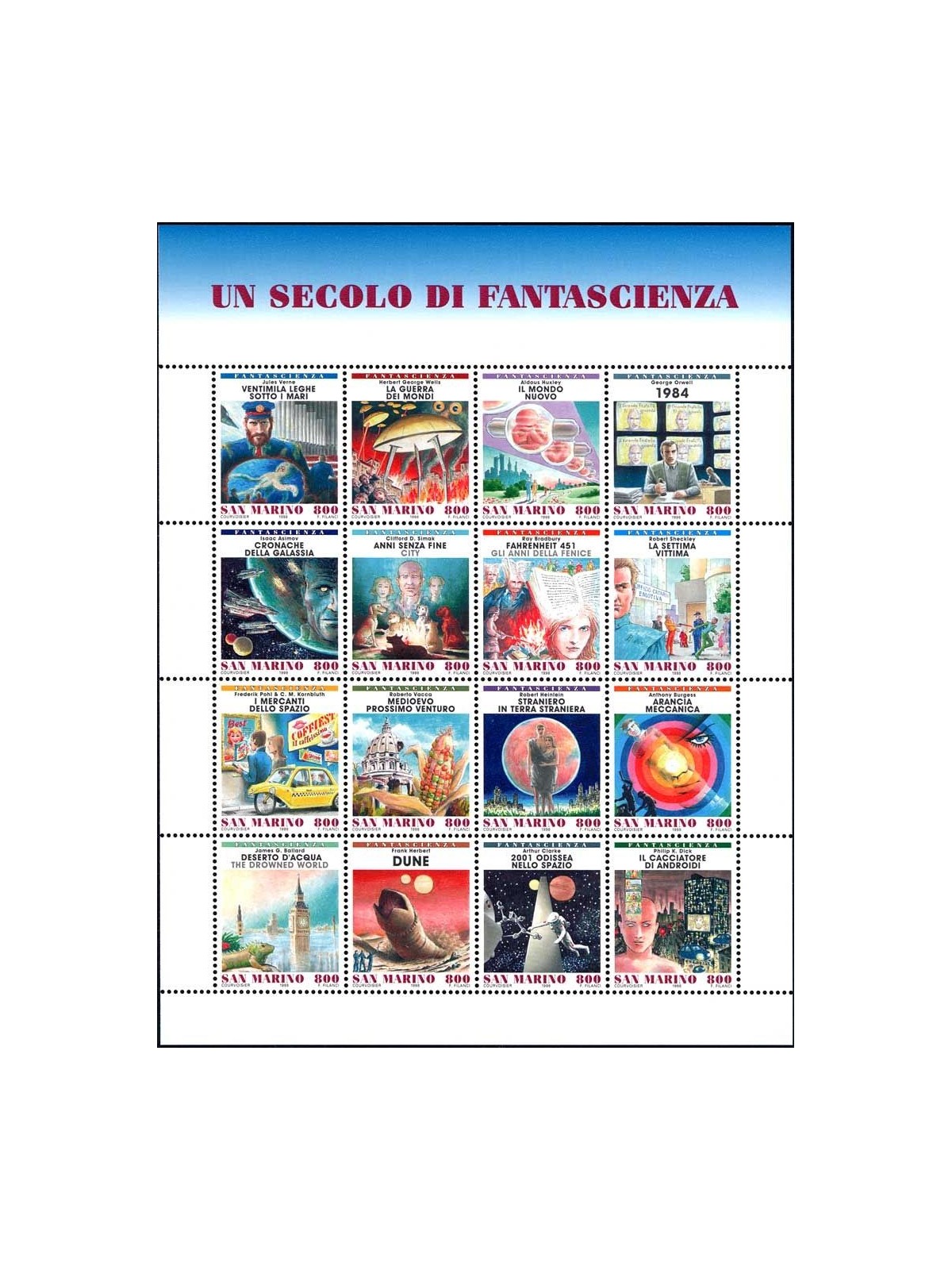 SAN MARINO 1998 A Century of Science Fiction s/s MNH**