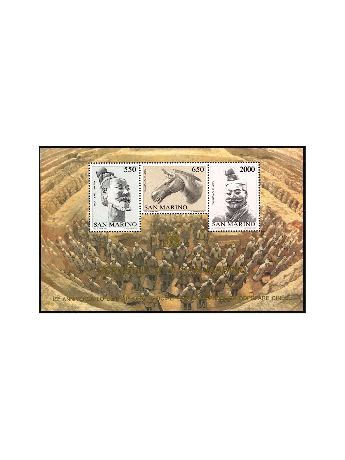 SAN MARINO 1986 Official Relations between China and San Marino s/s MNH**