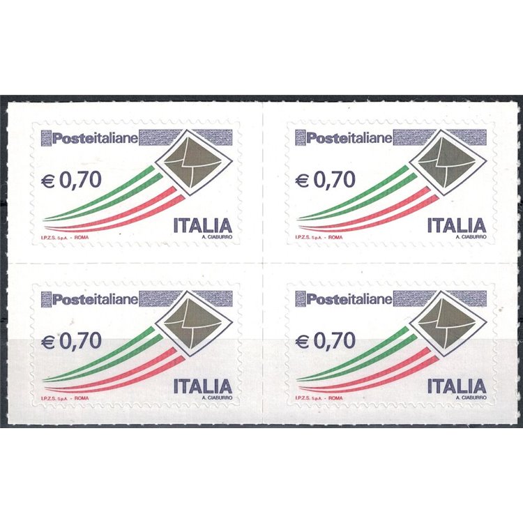 ITALY 2013 Ordinary Series € 0.70 Gold Envelope (in quartet) MNH**