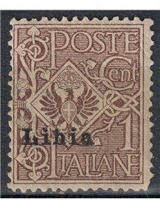 LIBYA 1912-17 1c brown MH*