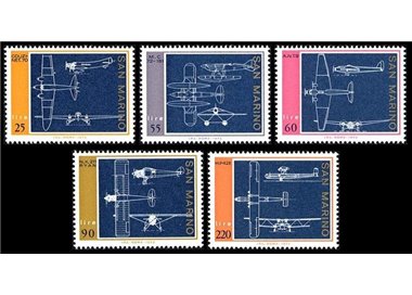 SAN MARINO 1973 Aeroplanes 5v MNH**