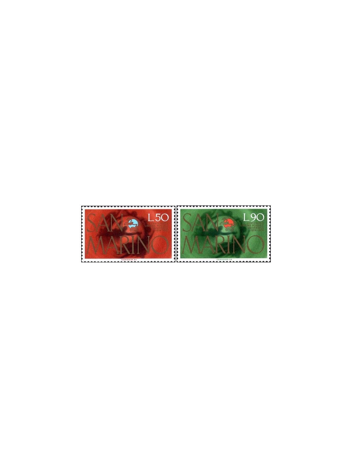 SAN MARINO 1974 UPU Centenary 2v MNH**