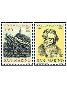 SAN MARINO 1974 Centenario Niccolò Tommaseo 2v MNH**