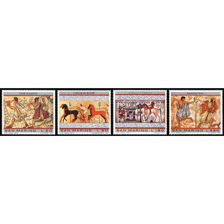 SAN MARINO 1975 Etruscan Painting 4v MNH**