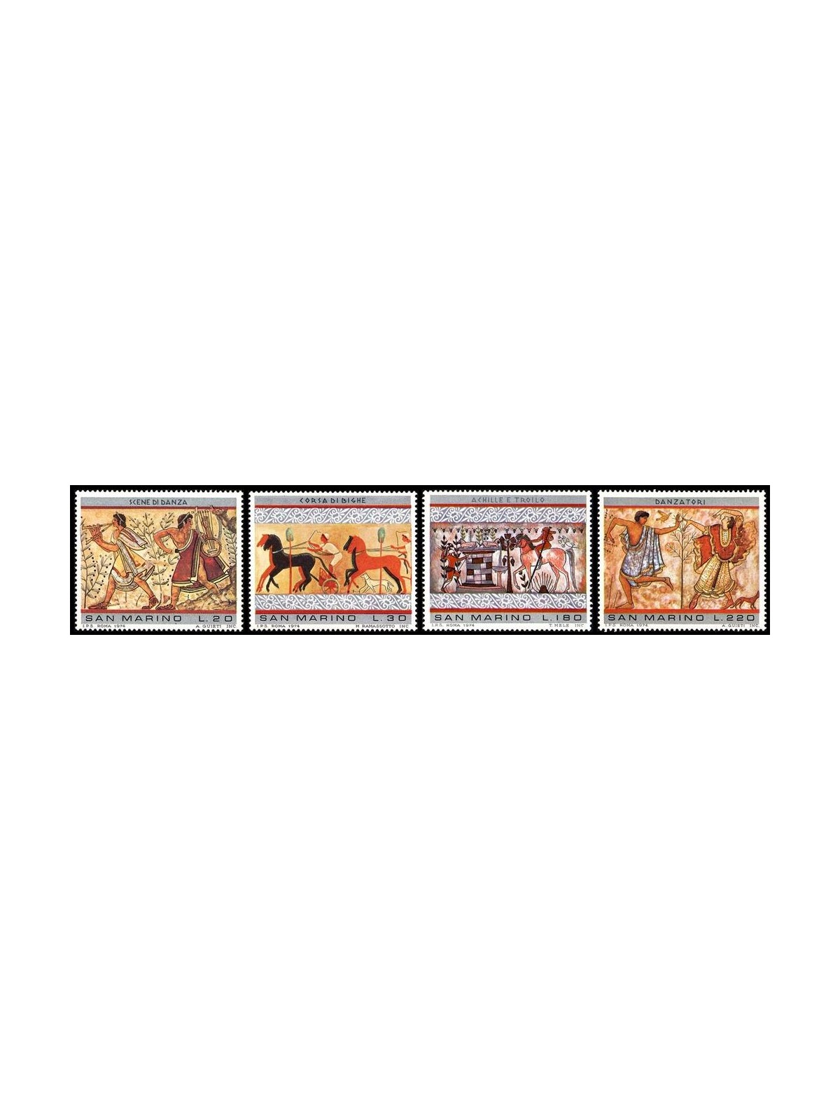 SAN MARINO 1975 Pittura etrusca 4v MNH**
