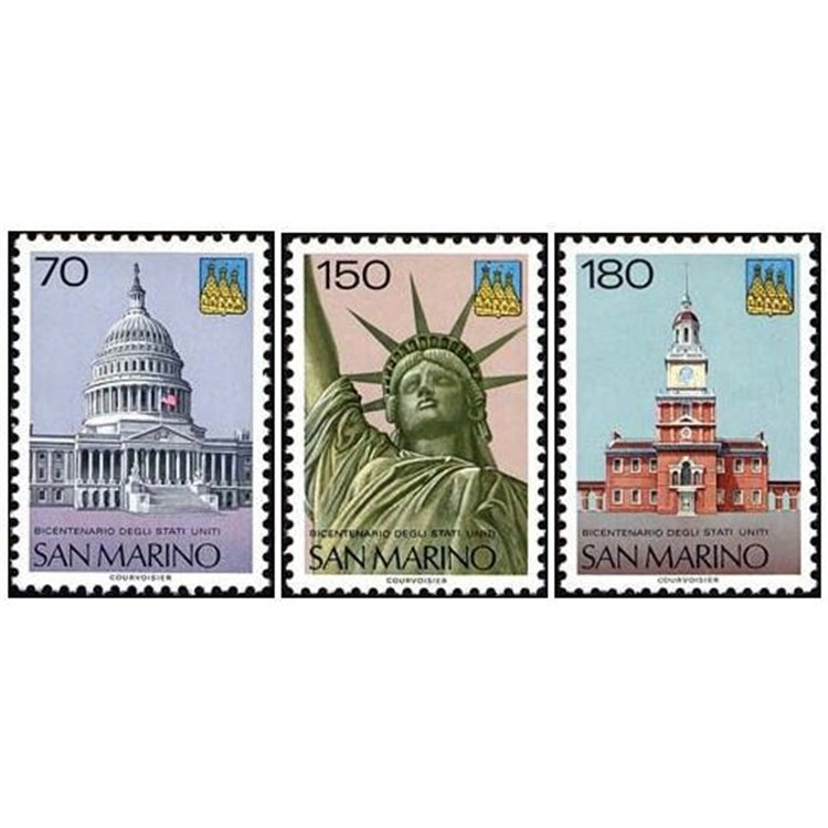 SAN MARINO 1976 Bicentenario degli Stati Uniti 3v MNH**