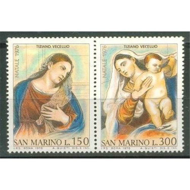 SAN MARINO 1976 Natale 2v MNH**