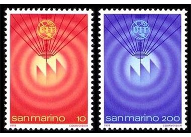 SAN MARINO 1978 Telecommunications Day 2v MNH**