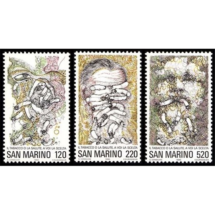 SAN MARINO 1980 World Health Day 3v MNH**