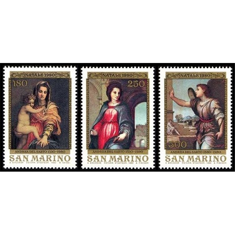 SAN MARINO 1980 Christmas 3v MNH**
