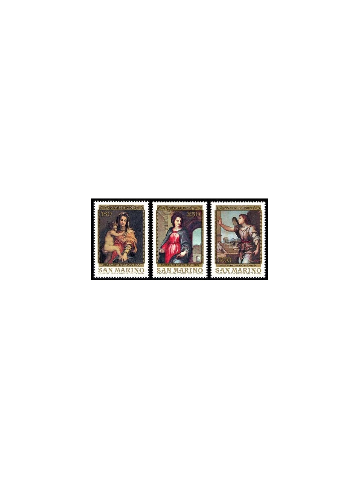 SAN MARINO 1980 Natale 3v MNH**