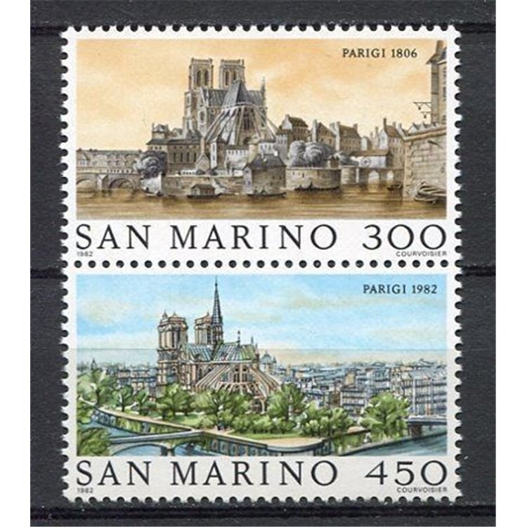 SAN MARINO 1982 Vedute di Parigi 2v MNH**