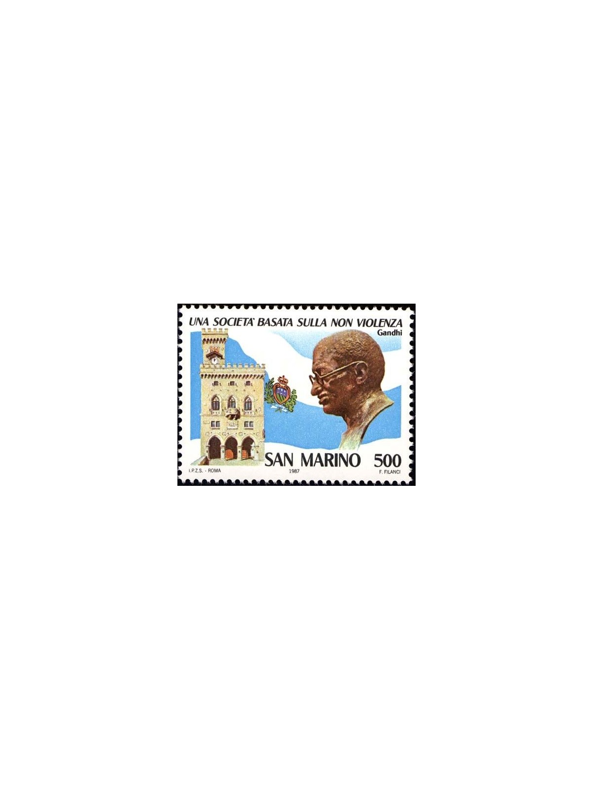 SAN MARINO 1987 Mahatma Gandhi MNH**