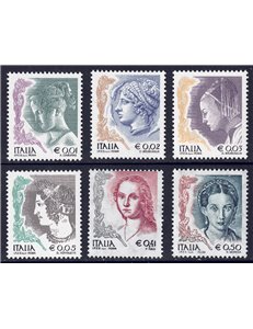 ITALY 2003 Women in art 6v MNH**