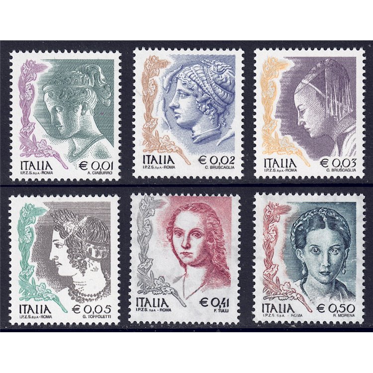 ITALY 2003 Women in art 6v MNH**