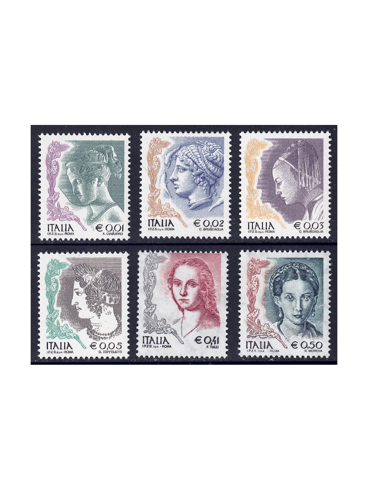 ITALY 2003 Women in art 6v MNH**