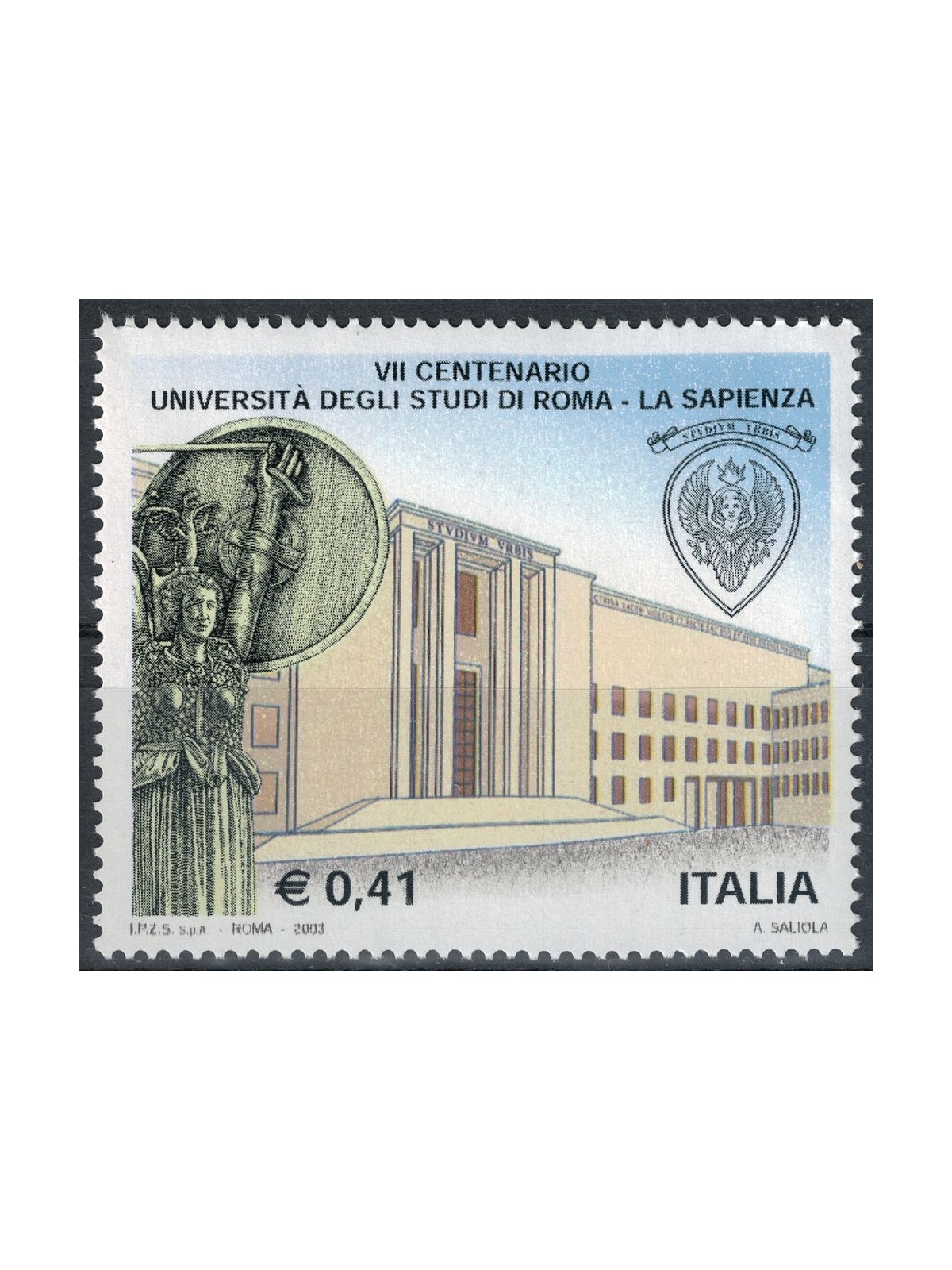 ITALY 2003 La Sapienza University MNH**