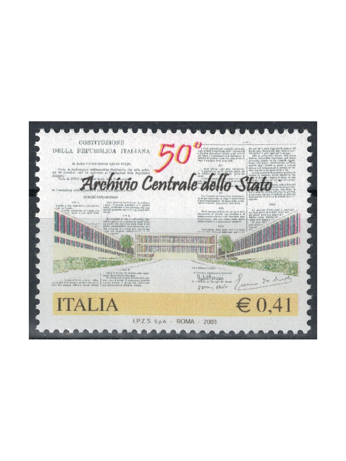 ITALIA 2003 Archivio Centrale dello Stato MNH**