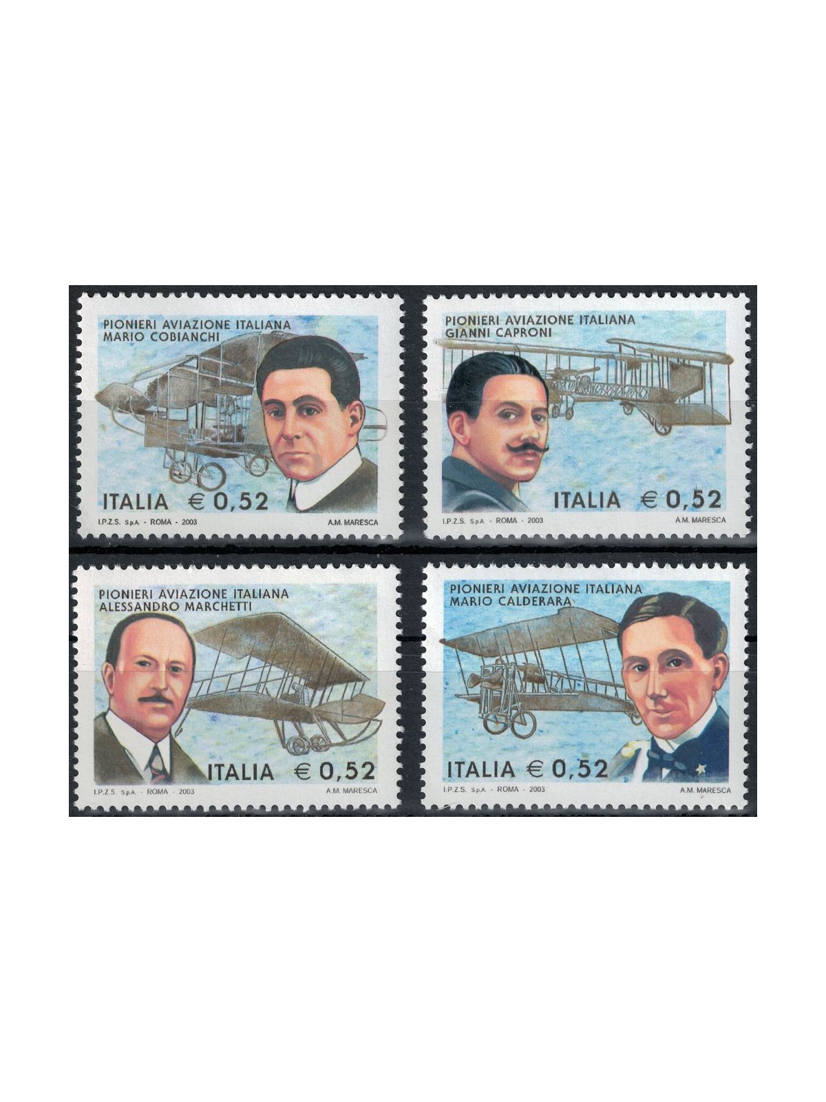 ITALIA 2003 Pionieri dell'aviazione 4v MNH**