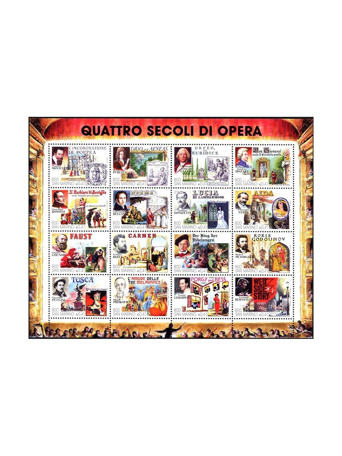 SAN MARINO 1999 Quattro secoli di opera BF MNH**