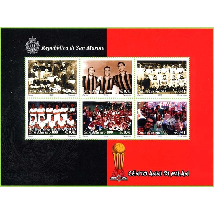 SAN MARINO 1999 One hundred years of Milan s/s MNH**